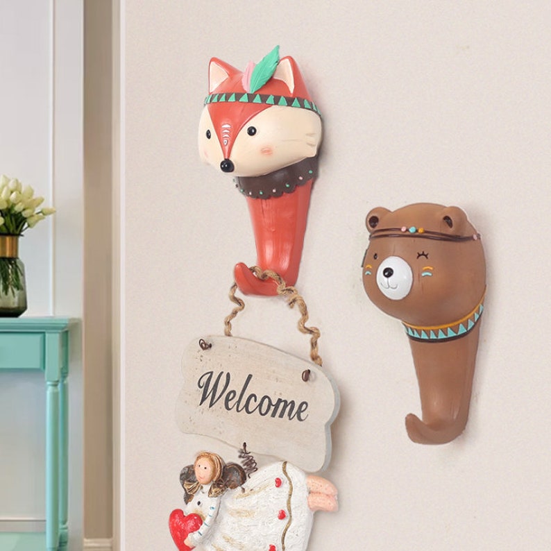 Lovely Modern Wall Hooks Animal Decorative Wall Hooks Handmade Etsy