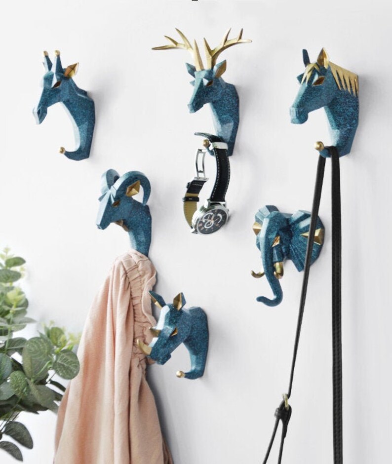 Geometric Modern Wall Hooks Animal Decorative Wall Hooks Etsy