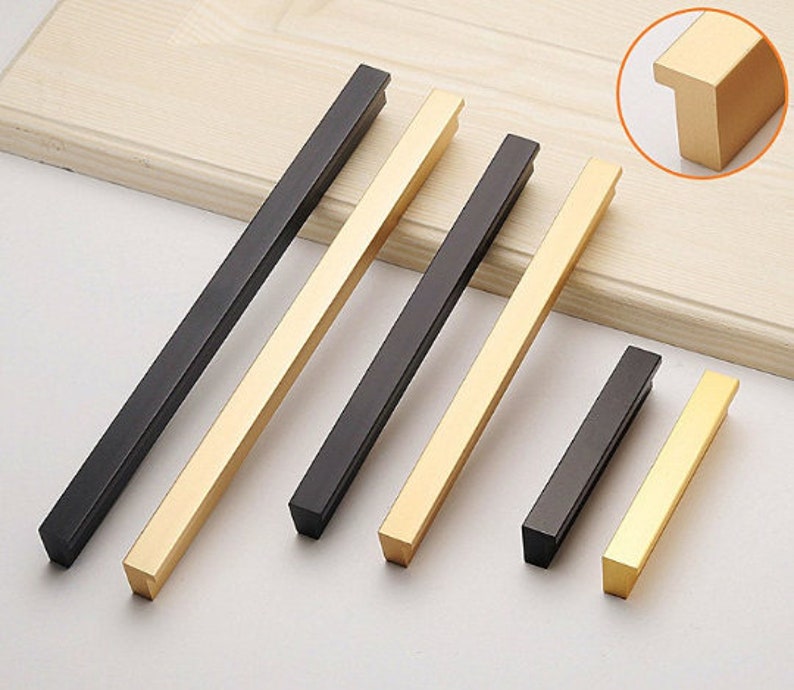 Rose Gold Black Kitchen Cabinet Handles T Handles Modern Knob - Etsy