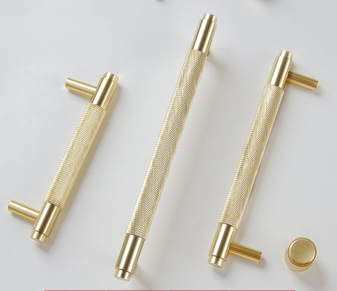 Extended Type Modern Brass Bar Pulls T Door Knobs Etsy