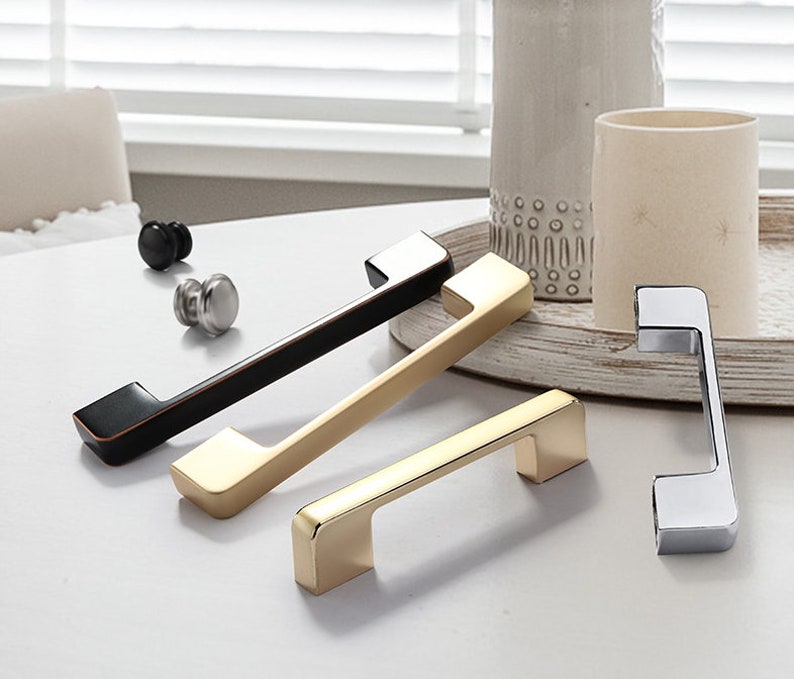 Matte Gold Polished Gold Square Drawer Pulls Oil Rubbed Bronze Etsy