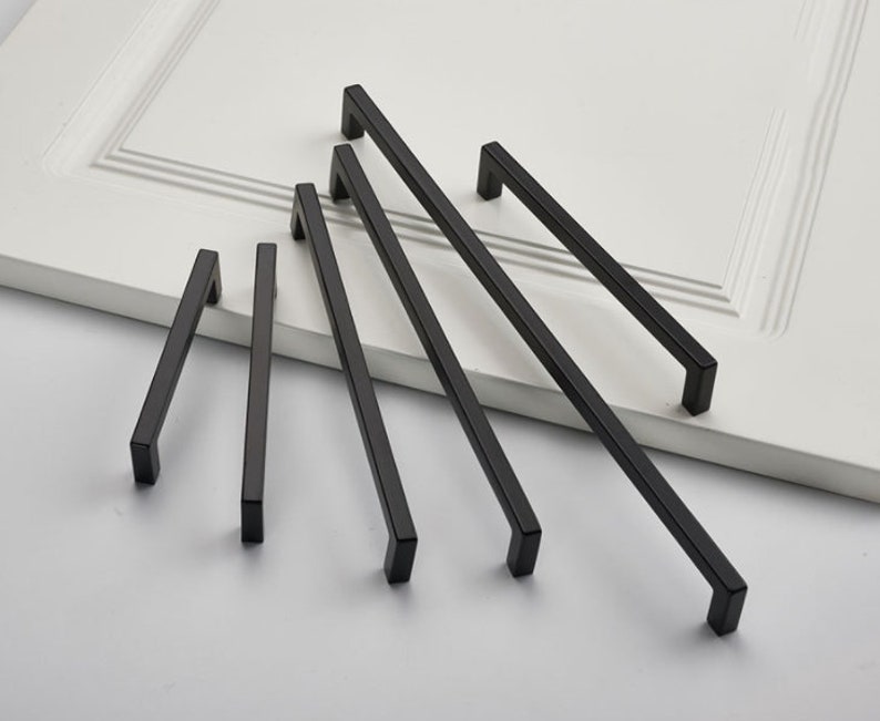 Square Handle Drawer Wardrobe Pulls Kitchen Door Etsy