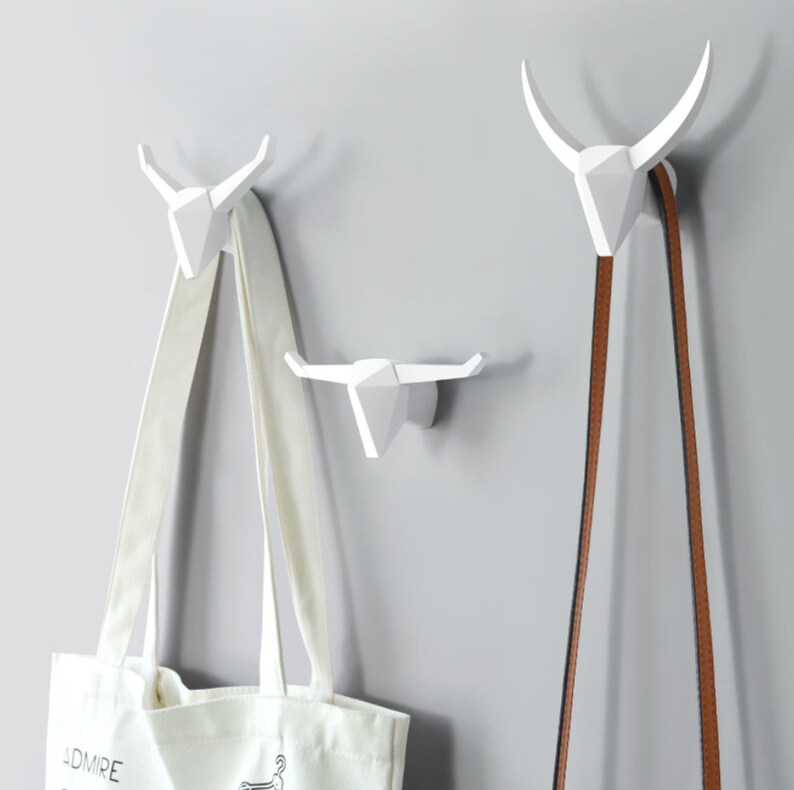 Modern Animal Head Wall Hooks Decorative Wall Hook Handmade Etsy