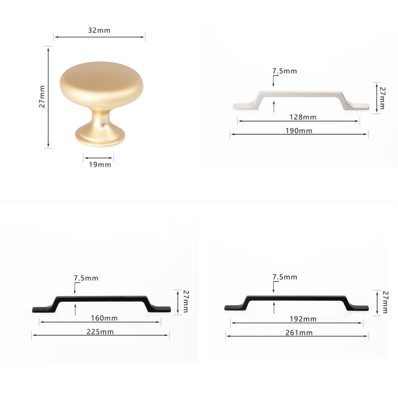 Gold Pull Dresser Knobs Drawer Pull Cupboard Handles Modern Etsy