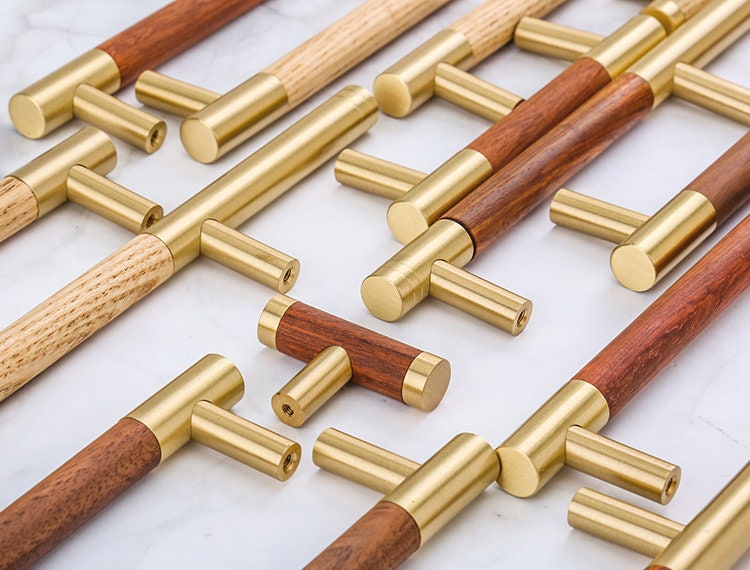 3.75'' 5'' 6.3 Brass Wood Handles Etsy