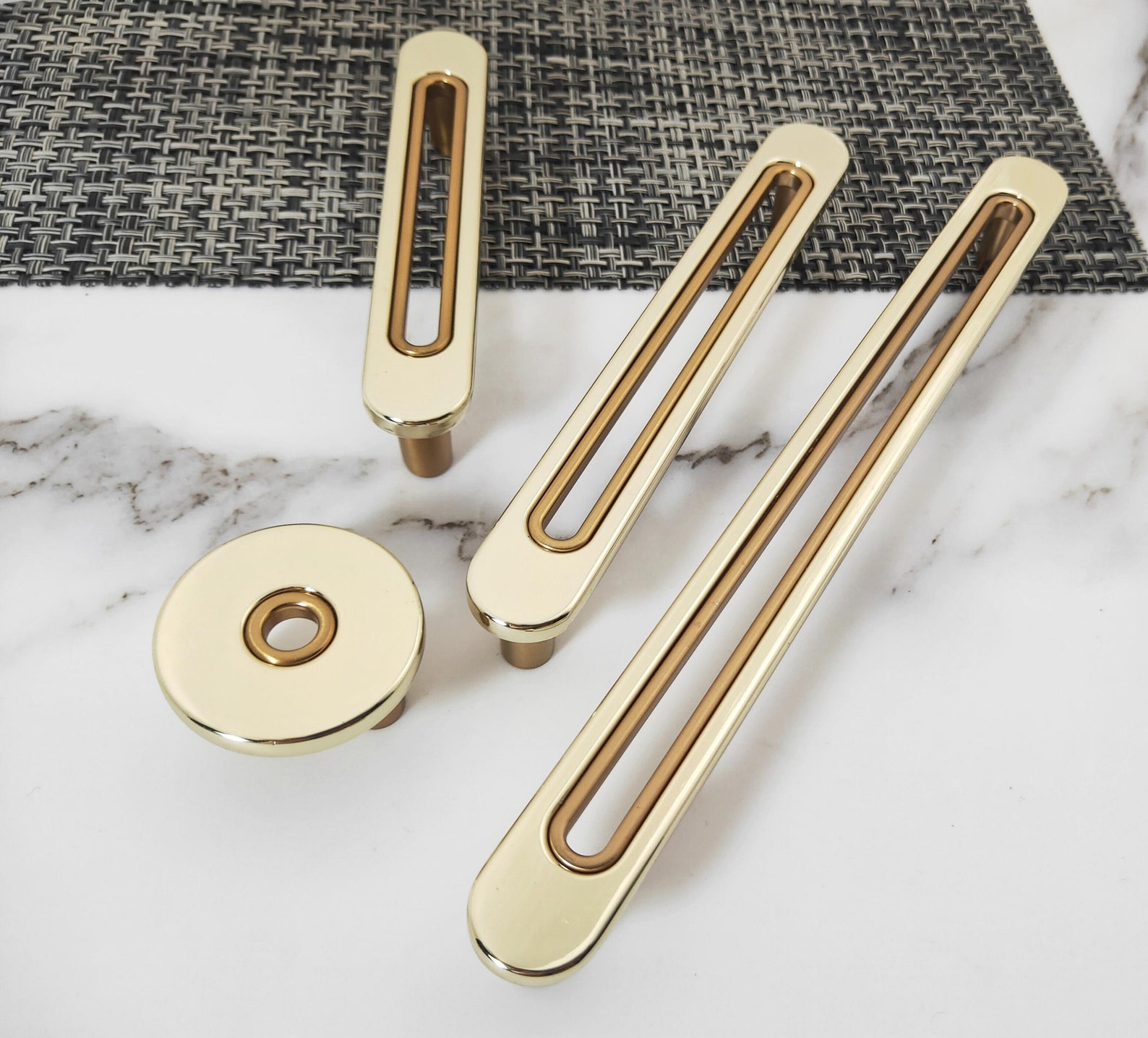 Modern Round Black Gold Pulls Modern Door Handles Etsy
