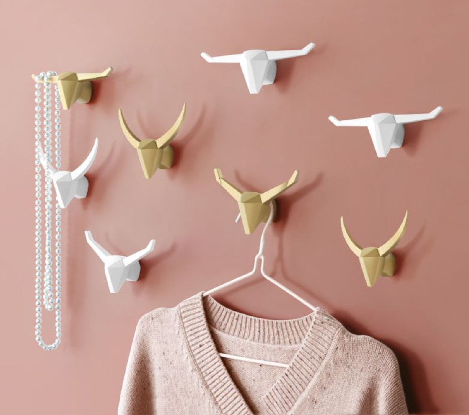 Modern Animal Head Wall Hooks Decorative Wall Hook Handmade Etsy