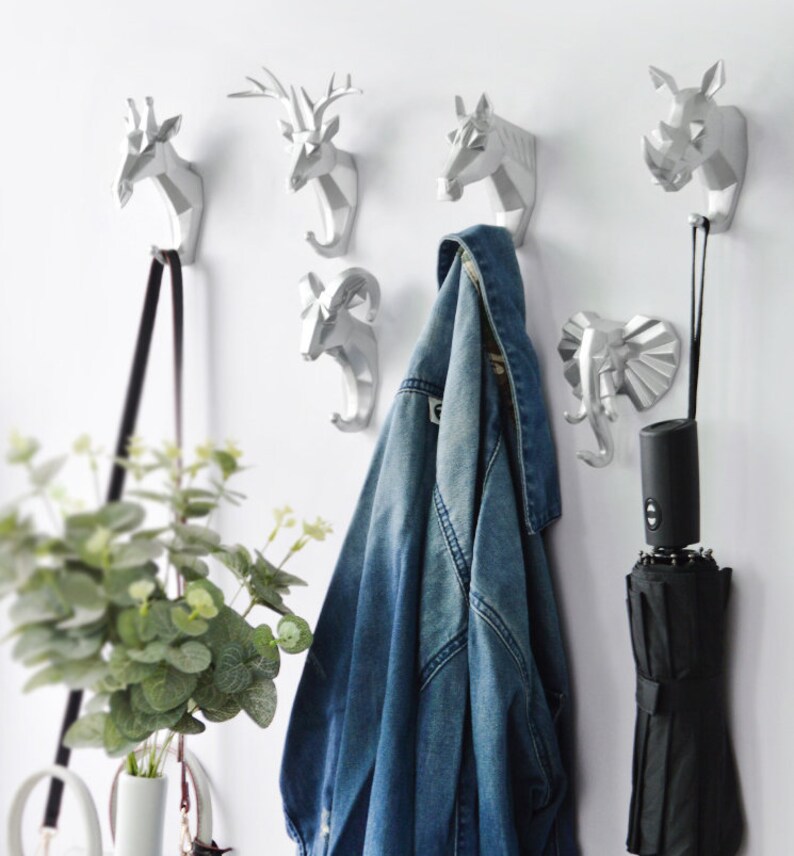 Geometric Modern Wall Hooks Animal Decorative Wall Hooks Etsy