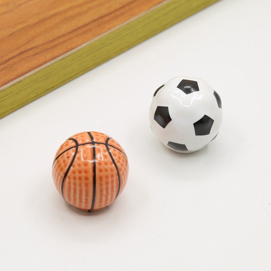 New Football Basketball Door Handles Wardrobe Dresser Drawer Ceramics