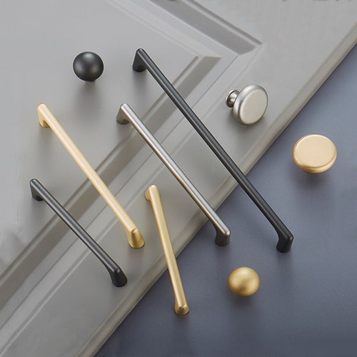 Brushed Nickel Drawer Pulls Pulls Handle Knobs Modern Etsy