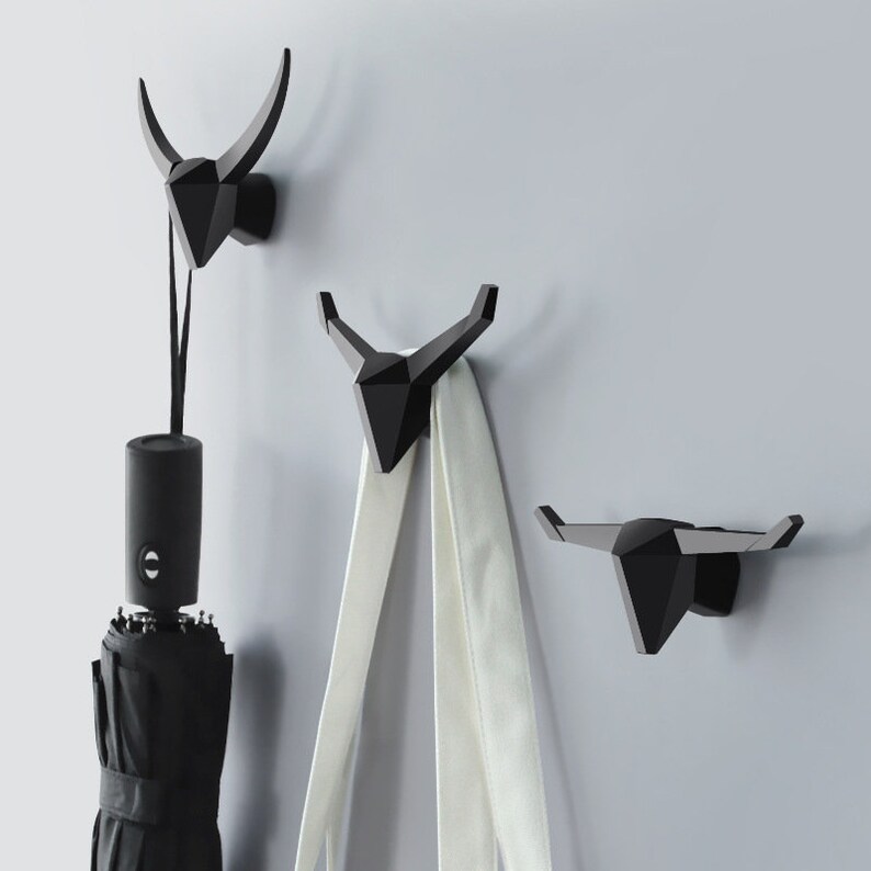 Modern Animal Head Wall Hooks Decorative Wall Hook Handmade Etsy