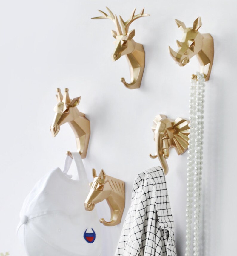 Geometric Modern Wall Hooks Animal Decorative Wall Hooks Etsy
