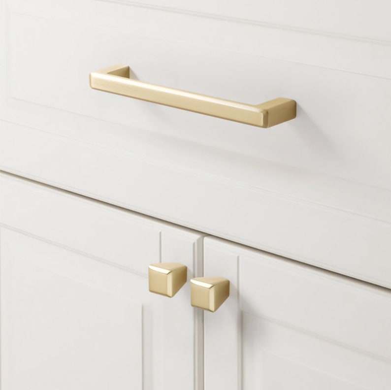 New Refinement Design Gold Drawer Wardrobe Pulls Black Dresser Etsy