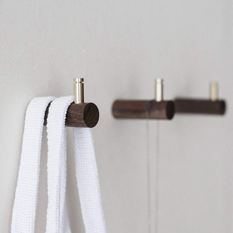 Creative Solid Wood Towel Hook Nordic Walnut Beech Towel Holder