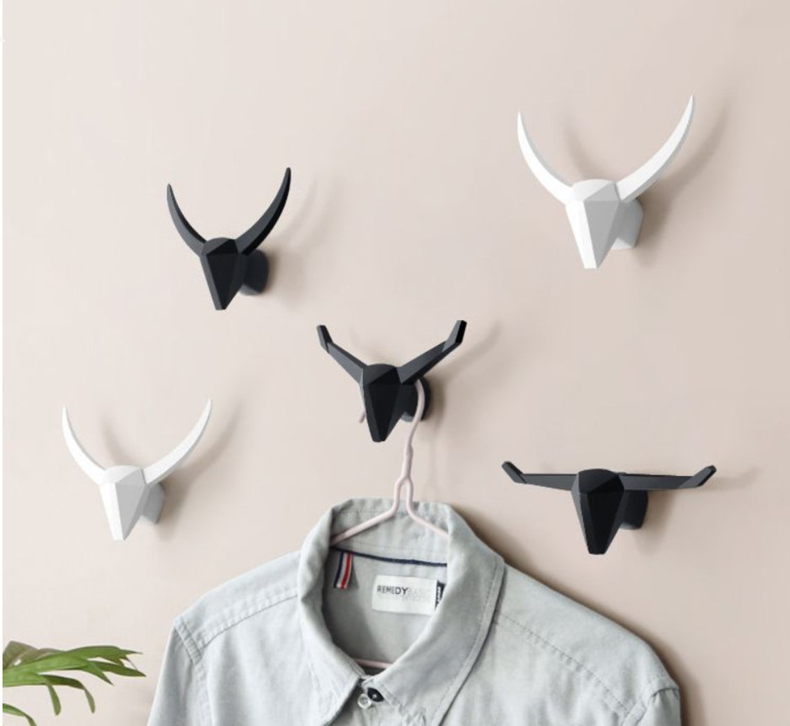 Modern Animal Head Wall Hooks Decorative Wall Hook Handmade Etsy