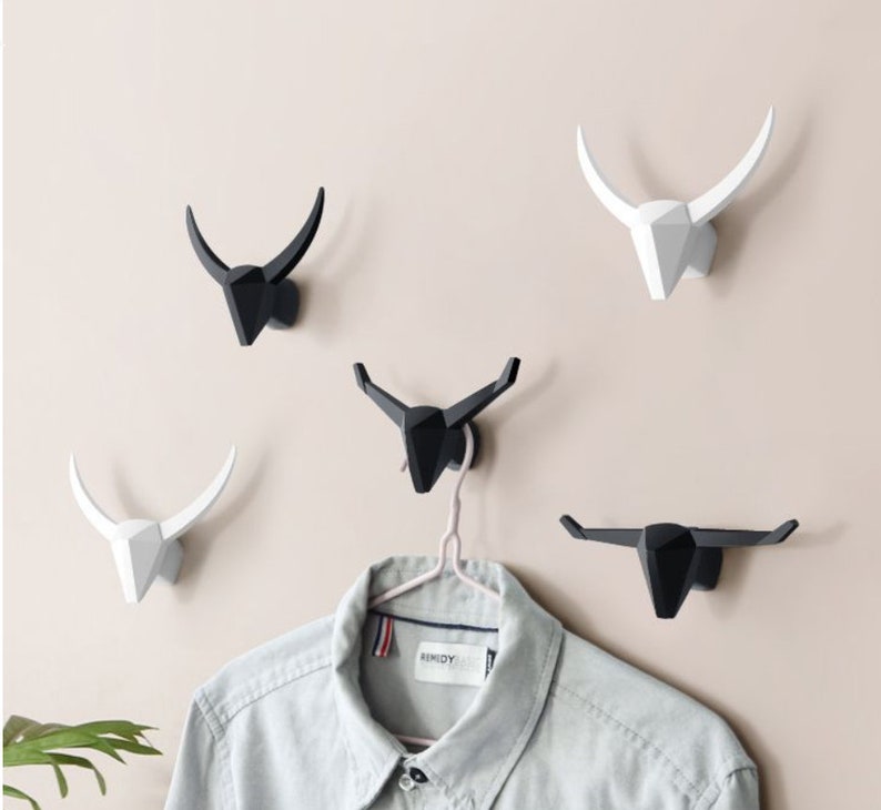 Modern Animal Head Wall Hooks Decorative Wall Hook Handmade Etsy