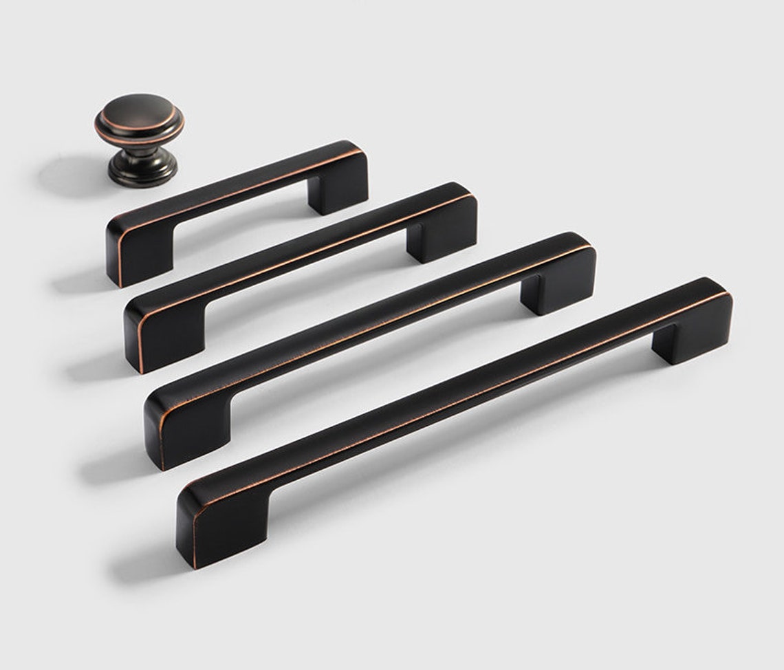 Matte Gold Polished Gold Square Drawer Pulls Oil Rubbed Bronze Etsy