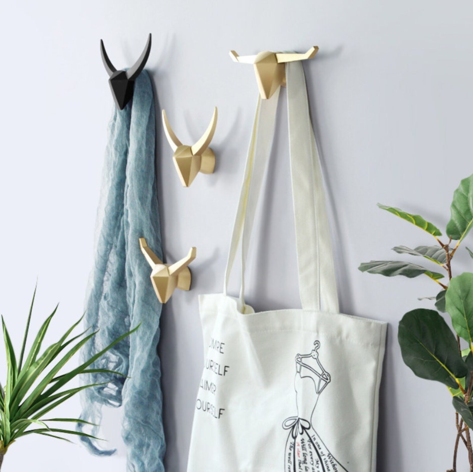 Modern Animal Head Wall Hooks Decorative Wall Hook Handmade Etsy