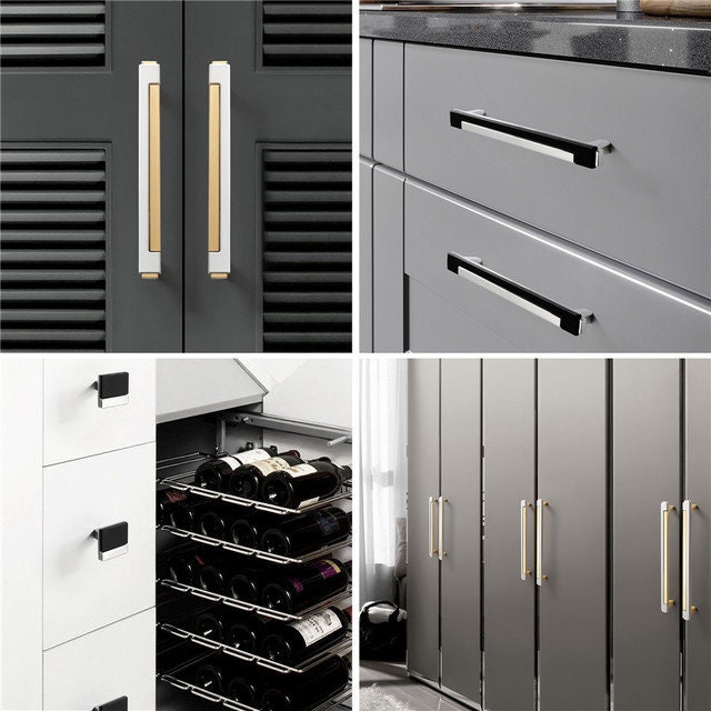 Highend Design Gold Drawer Wardrobe Pulls Black Dresser Knobs Etsy