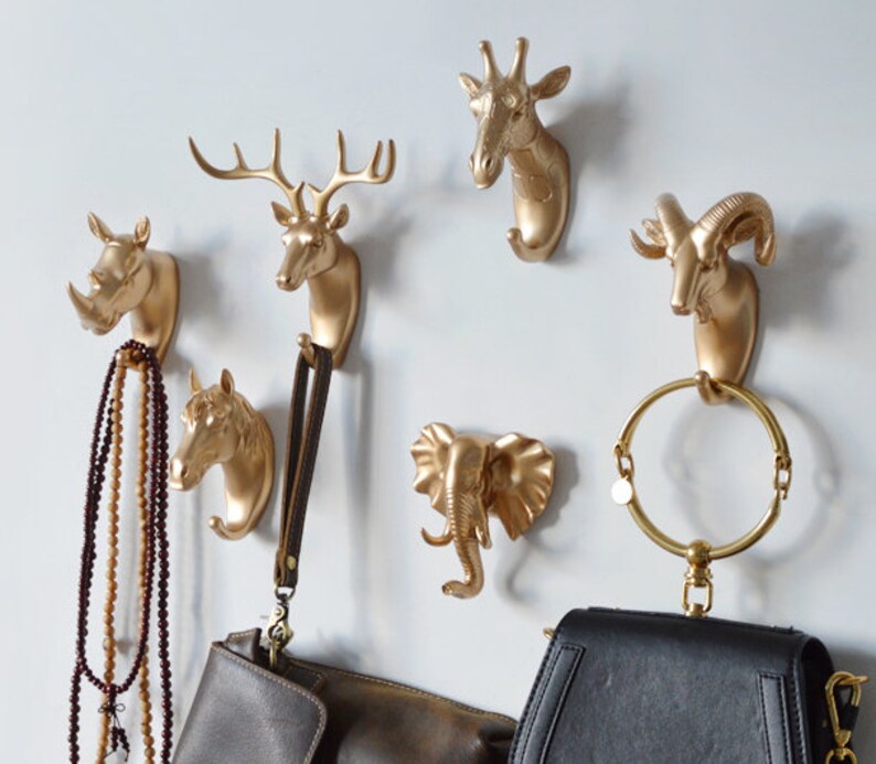 Modern Wall Hooks Animal Decorative Wall Hooks Handmade Coat Etsy
