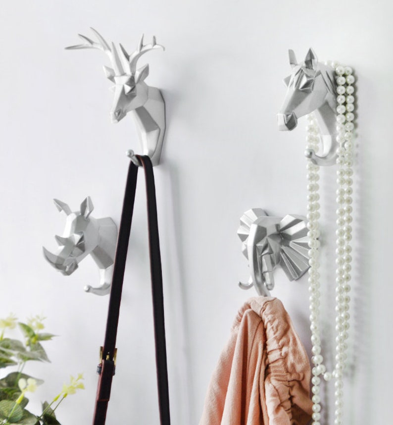 Geometric Modern Wall Hooks Animal Decorative Wall Hooks Etsy
