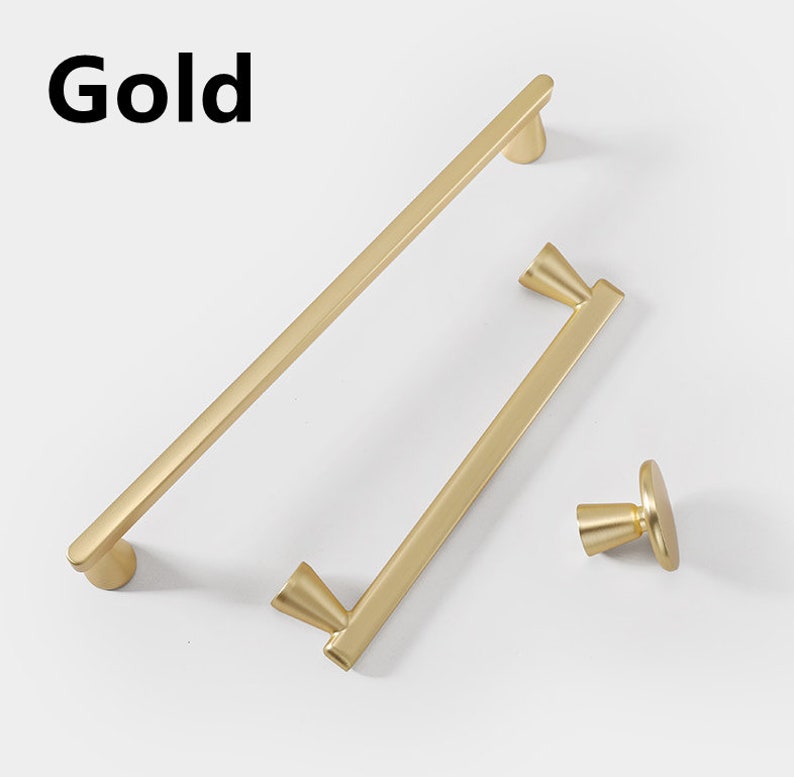 Simple Practical Gold Drawer Dresser Wardrobe Handles Pulls Etsy