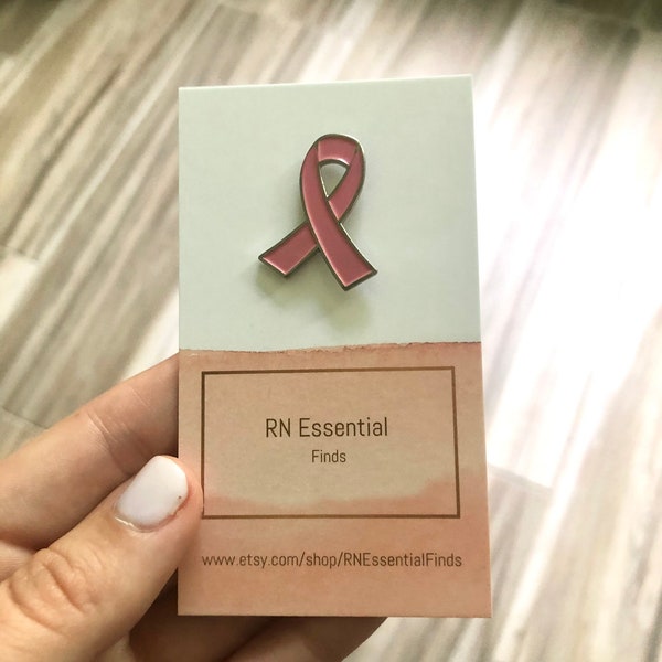 Pink Ribbon Breast Cancer Awareness Pin. Nurse Enamel Pin, Doctor Enamel Pin, Nurse Gift, Medical Gift, Nursing Student Gift.