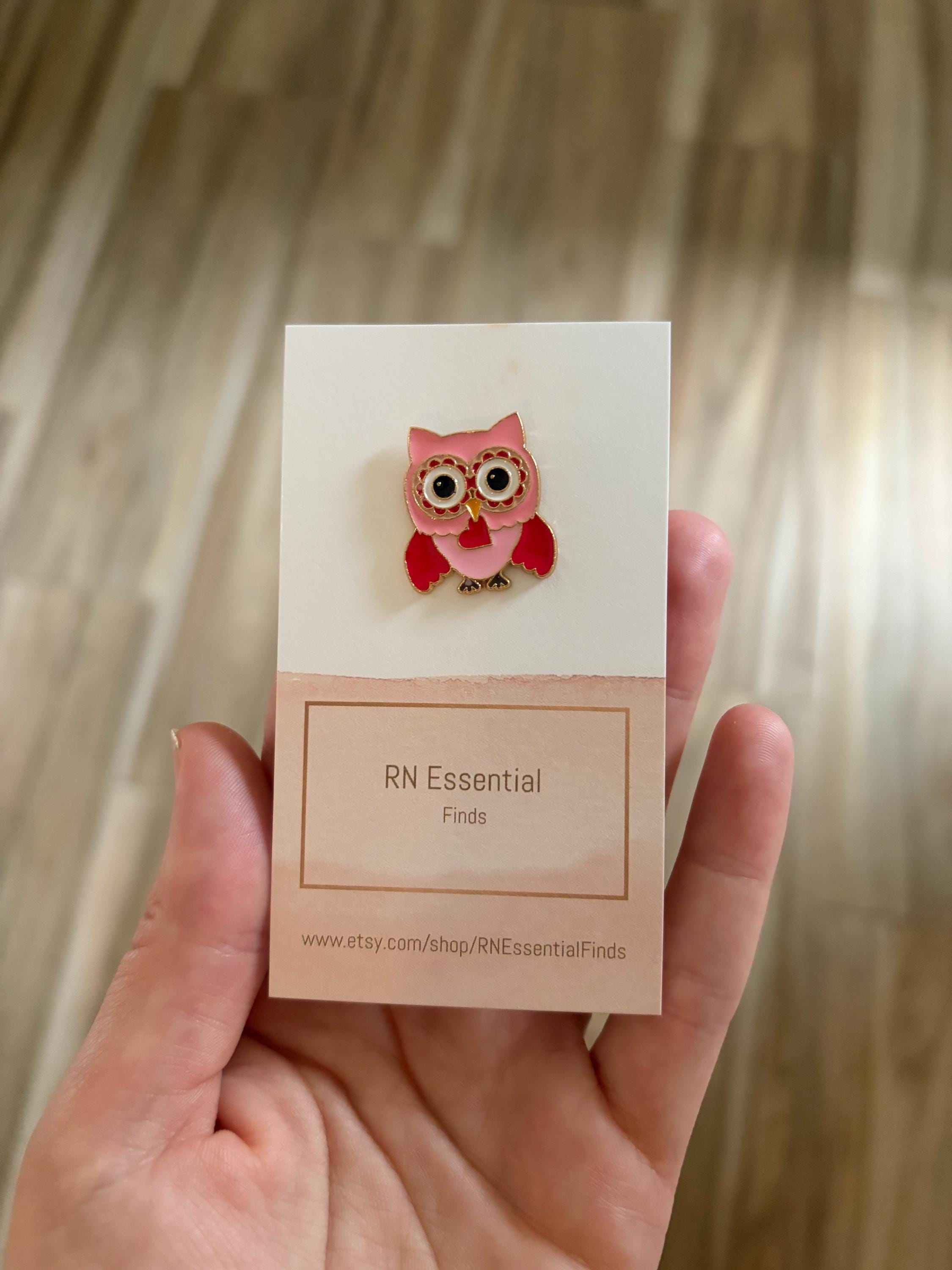 Pink owl enamel Pin. Nurse Enamel Pin, Doctor Enamel Pin, Nurse Gift, Medical Gift, Nursing Student 