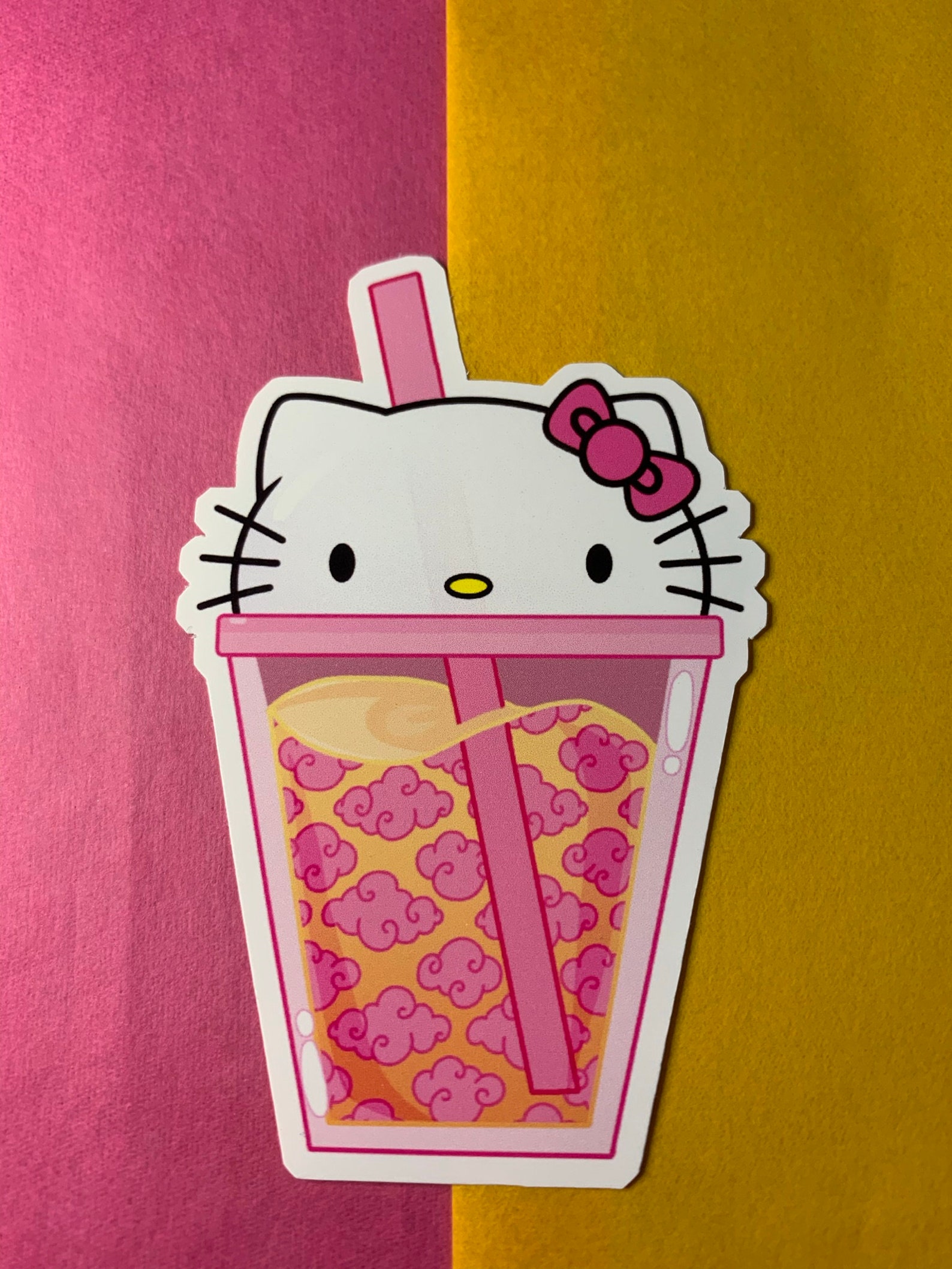 Hello Kitty Boba Té brillante vinilo pegatina COMPRAR 2 Etsy