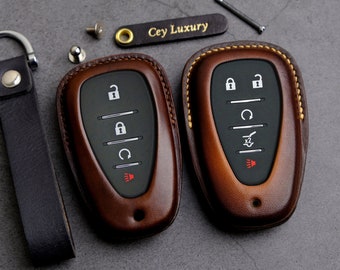 Cover For Chevrolet Traiblazer Traverse Brazer Equinox Trax - Leather Key Case For Entry Remote Key Fob Chevy - Chevy Accessories