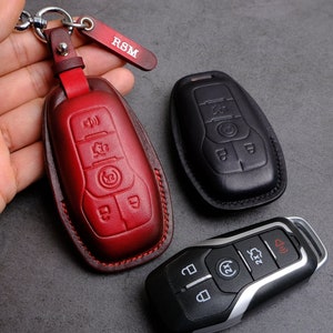 Ford F150 Key Fob Cover, Ford Accessories, Leather Key Case For Ford F series, Mustang, Explorer, Ford Keyless Entry Cover, Ford Key Holder