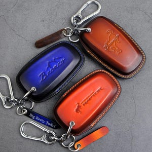 Ford Bronco Raptor Key Fob Cover, Leather Key Case For Bronco Horse Pony Sasquatch Bigfoot, Bronco Accessories Holder Stamp, Gift For Him