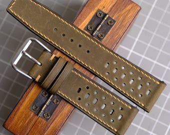 Custom Size Leather Watch Strap 22mm 21mm 20mm 19mm 18mm 16mm 14mm, Handmade Leather Watch Band, Birthday Gift, Gift For Him