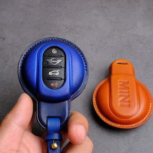 2024 MINI Cooper S 4-door Hardtop Key fob Cover - Handcrated Leather Key Case For Mini Countryman Clubman 3 Door,  Mini Cooper Accessories