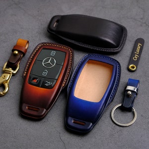 Mercedes GLC 300 4 MATIC Coupé-sleutelhangercover - leren beschermhoes voor Mercedes GLC 200 250 300 - Mercedes sleutelhanger Keyless entry afstandsbediening
