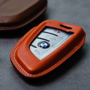 BMW 320i 520i X3 X5 X6 X7 F Series Key Fob Cover - Leather Protector Case For Keyless Entry Key Fob Remote BMW - BMW Key Case Fob Shell