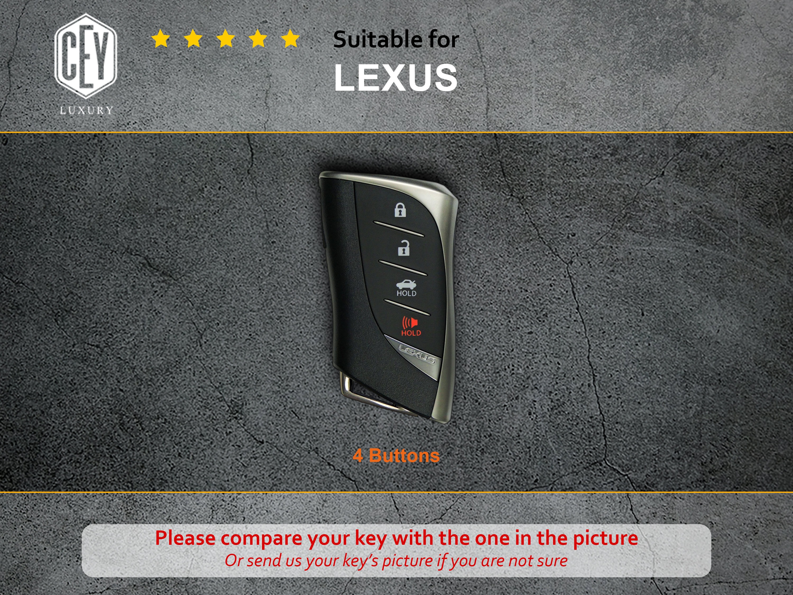 LIANGYM For Lexus Key Fob Cover Full Protection Key Case With Keychain Fit For 2018 - View #5