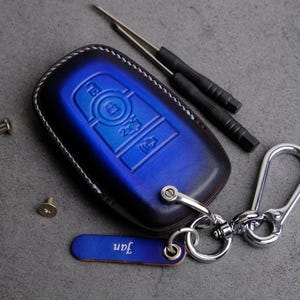 Customized Leather Key Case For Ford Mustang - Personalized Smart Remote - Ford Key Chain Entry Remotes - Ford Accessory - Birthday Gift
