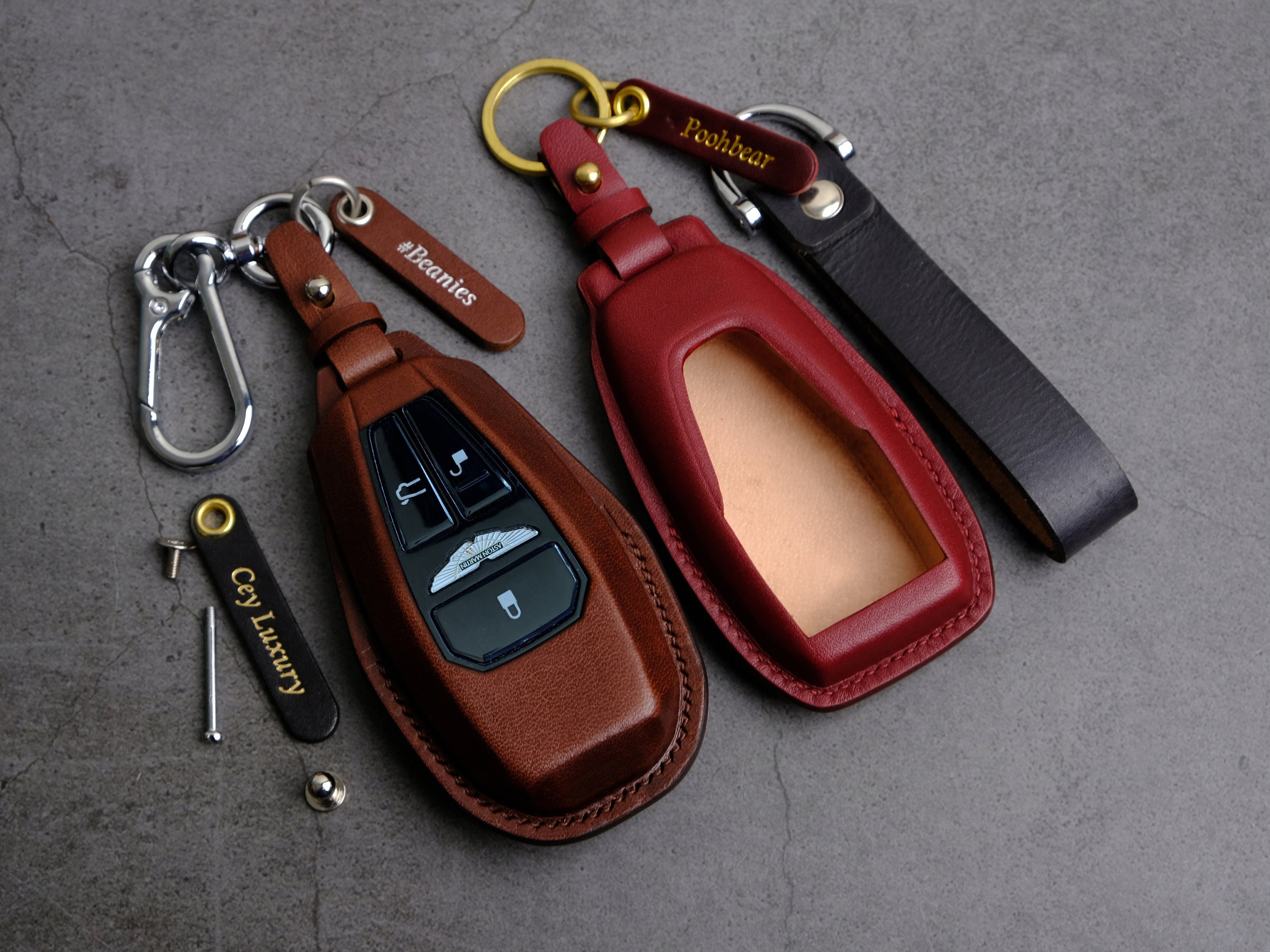 Aston Martin Key Fob Cover - Leather Key Case for Aston Martin DBX