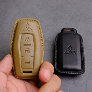 Mitsubishi Eclipse Cross Key Fob Cover, Leather Key Case For Mitsubishi Outlander Sport Mirage Lancer Pajero, Mitsubishi Accessories