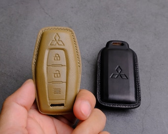 Leather Car Key Cover Smart Remote Control Fobs Shell Protector Case Auto Accessory For Mitsubishi Outlander EK Series 2021 2022 - 34 - View #10