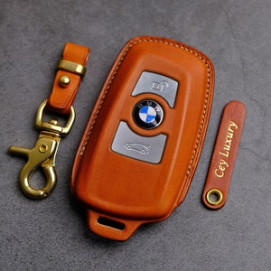 Custodia per chiave BMW (3 pulsanti) - Custodia in pelle per chiave BMW - Portachiavi BMW - Telecomandi BMW - Portachiavi per auto - Cover per chiave auto - Custodia per chiave personalizzata