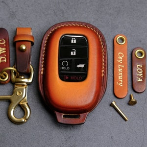 2023 2024 2025 CR-V Key Fob Cover, Leather Key Holder For Civic Accord HR-V ... Key Chain Holder Accessory,  Personalized Gift