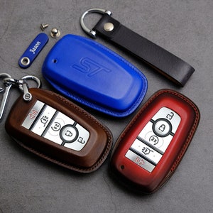 Housse pour porte-clés Ford Edge ST, étui à clés en cuir personnalisé pour télécommandes d&#39;entrée, porte-clés Ford Edge ST, cadeau pour lui, accessoires Ford Edge ST