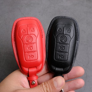 Étui pour clés Ford Mustang - Étui pour porte-clés en cuir artisanal pour Ford Mustang Explorer Edge Fusion 2015 2016 2017 - Accessoires Ford