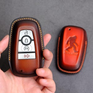 All Ford Bronco Sasquatch Keychain Cover - Bronco Sport, Badlands, Wildtrak - Custom Embossed Logo Bronco - Remote Key Holder Custom Made