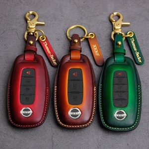 Funda de cuero para Nissan Rogue, Pathfinder, Kicks, Versa, Ariya, Altima, Murano (2023-2024). Funda de cuero para llave con control remoto para Nissan.