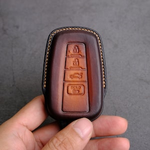 2024 2023 Toyota Camry Key Fob Cover, Leather Key Case For Toyota Camry Corolla CH-R Land Cruiser 4Runner ... Toyota Key Chain Accessory