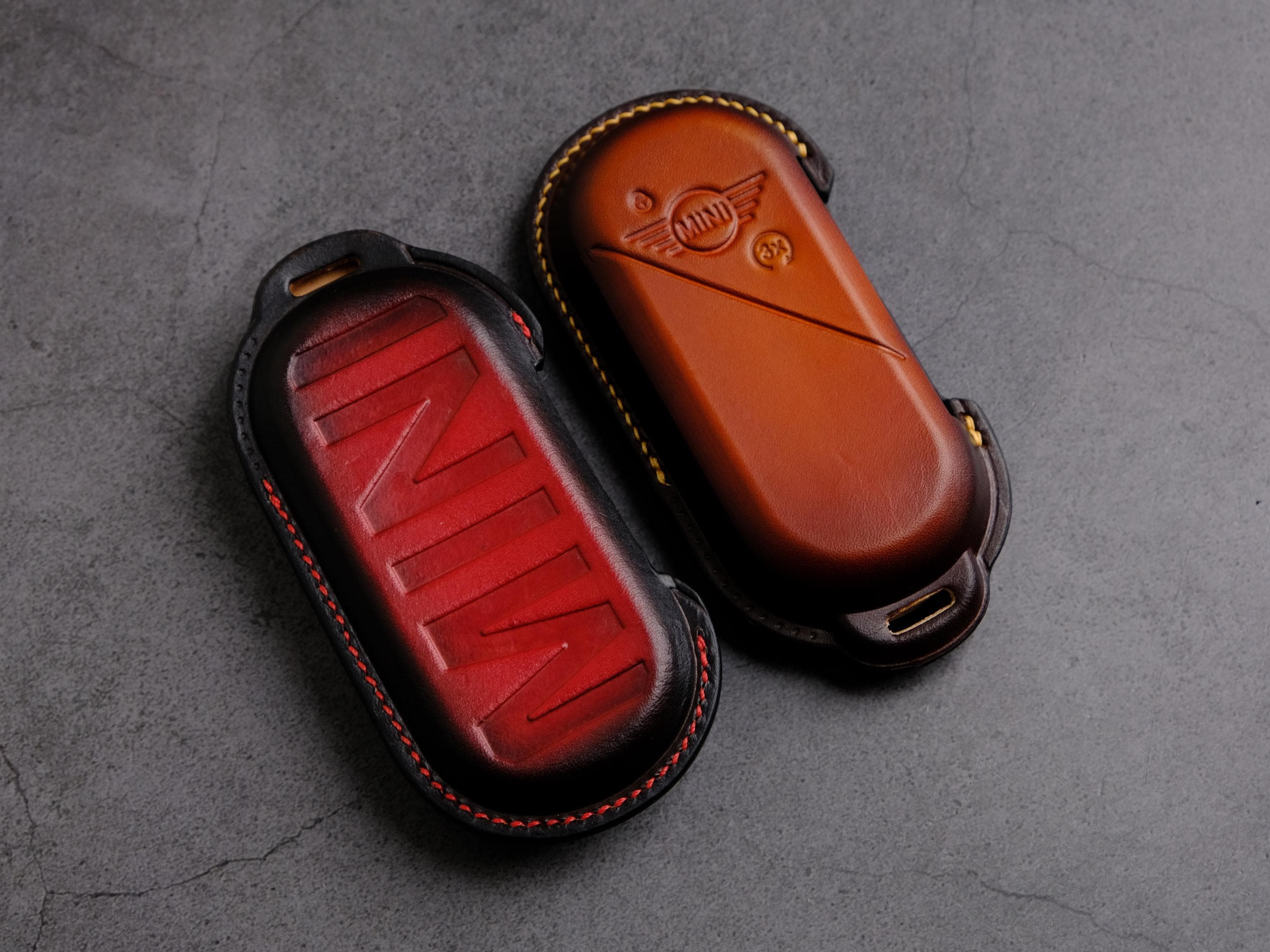 2025 MINI Cooper Leather Key Fob Cover, Handcrated Key Case for