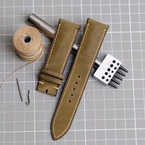 Handmade Leather Watch Strap - Watch Strap - Custom all size 18mm, 20mm, 22mm, 24mm - Watch strap leather - Gift For Dad - Gift For Him